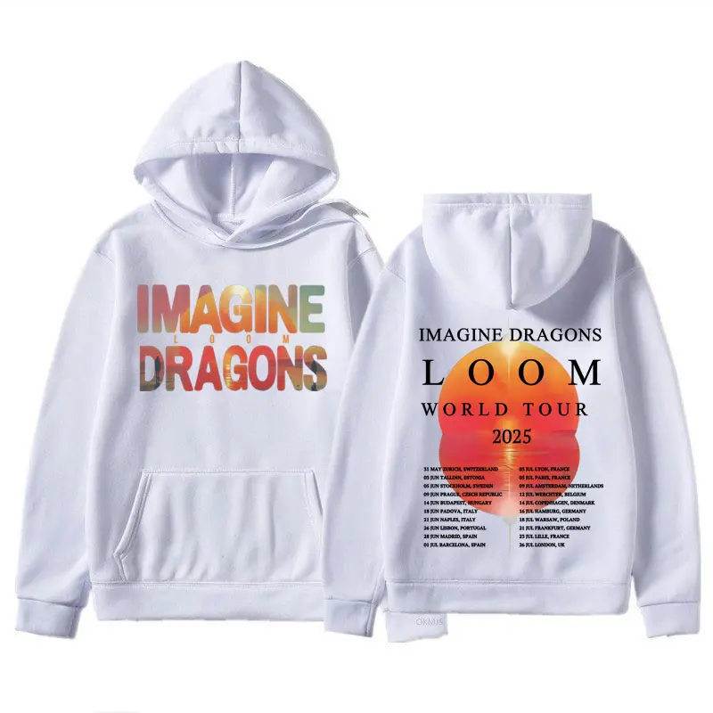 Imagine Dragons Loom World Tour 2025 Hoodies Rock Hip Hop Hooded Sweatshirts Men Women Clothing Fashion Y2k Oversized Pullovers