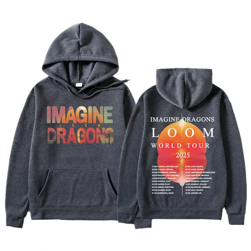 Imagine Dragons Loom World Tour 2025 Hoodies Rock Hip Hop Hooded Sweatshirts Men Women Clothing Fashion Y2k Oversized Pullovers