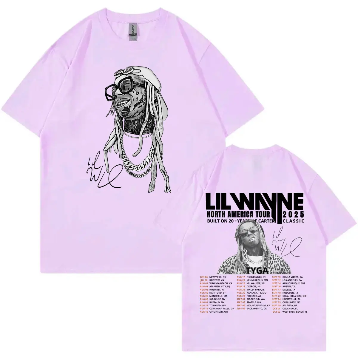 Rapper Lil Wayne Tour 2025 Graphic T Shirts Hip Hop Vintage Short Sleeve T Shirt Men Women Clothing High Quality Fashion T-shirt