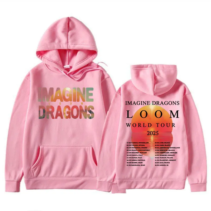 Imagine Dragons Loom World Tour 2025 Hoodies Rock Hip Hop Hooded Sweatshirts Men Women Clothing Fashion Y2k Oversized Pullovers