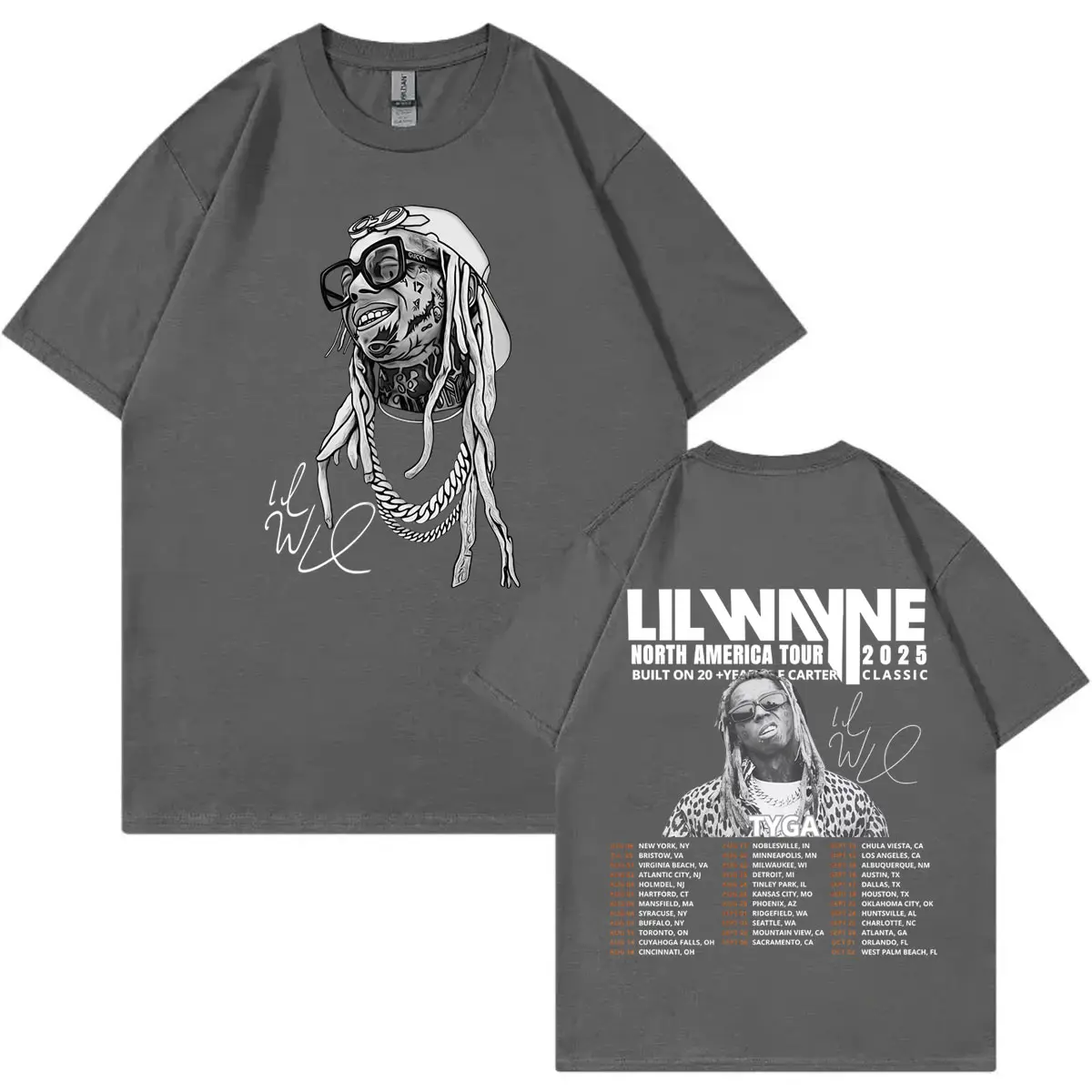Rapper Lil Wayne Tour 2025 Graphic T Shirts Hip Hop Vintage Short Sleeve T Shirt Men Women Clothing High Quality Fashion T-shirt