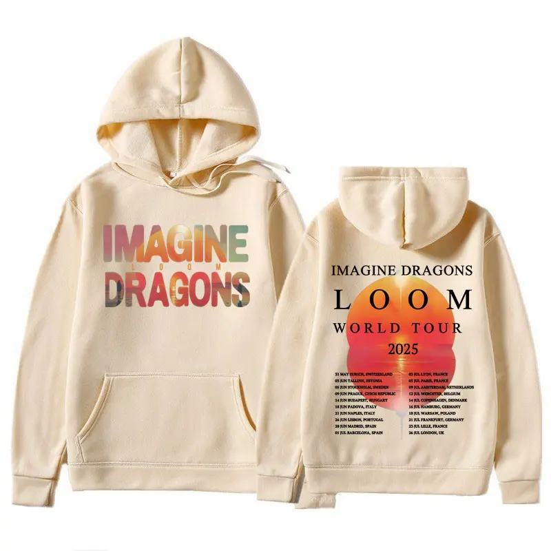 Imagine Dragons Loom World Tour 2025 Hoodies Rock Hip Hop Hooded Sweatshirts Men Women Clothing Fashion Y2k Oversized Pullovers