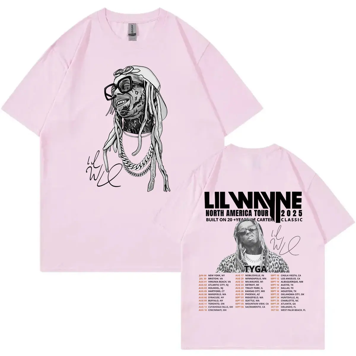 Rapper Lil Wayne Tour 2025 Graphic T Shirts Hip Hop Vintage Short Sleeve T Shirt Men Women Clothing High Quality Fashion T-shirt
