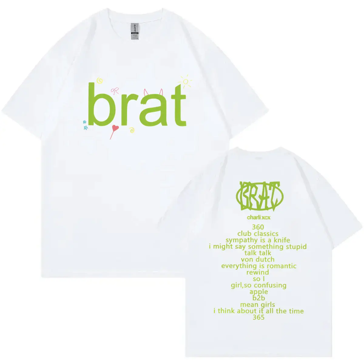 Charli Xcx Brat 2025 Tour T Shirts Men Women Clothing Harajuku Y2k Short Sleeve T-shirt Summer Fashion Casual Oversized T-shirts