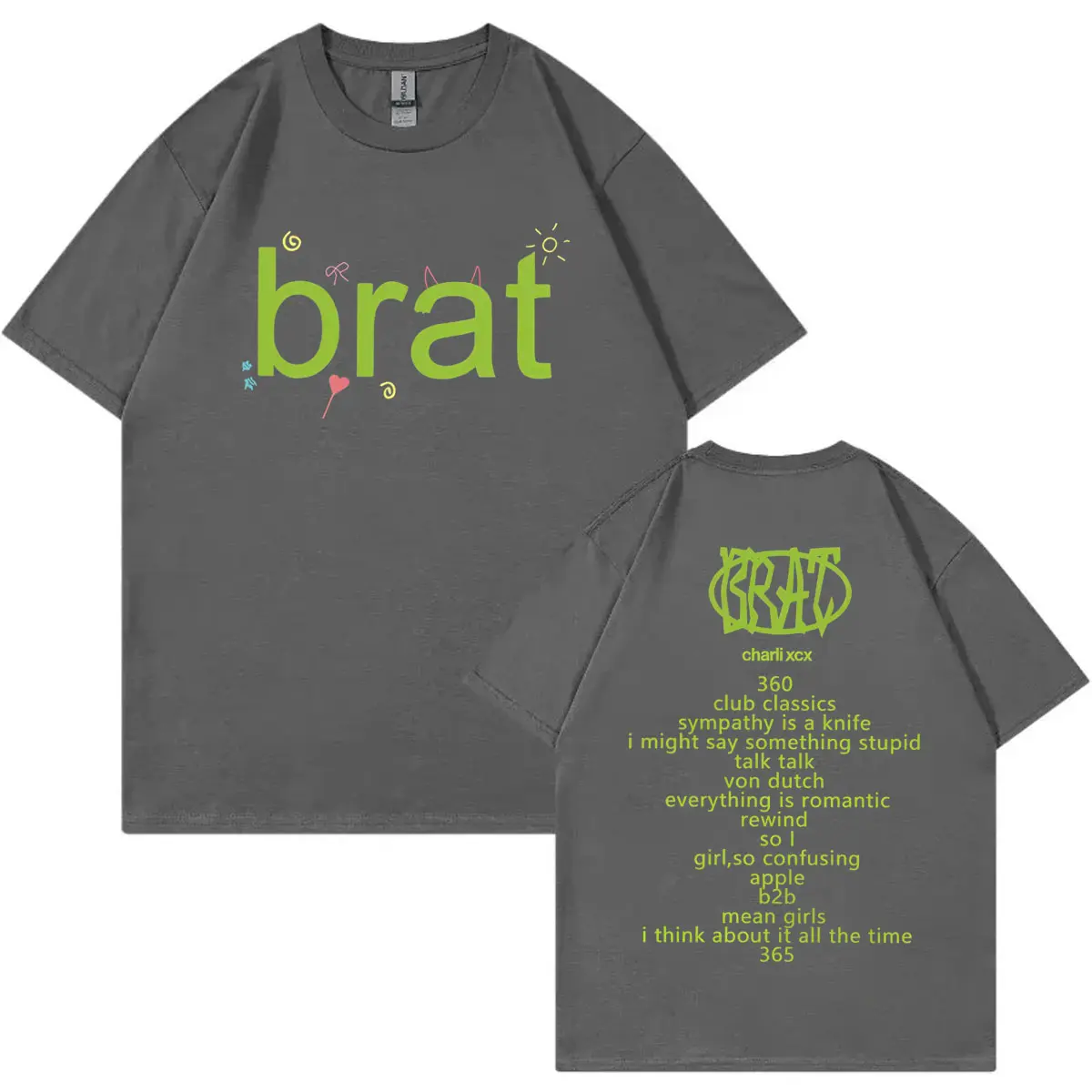 Charli Xcx Brat 2025 Tour T Shirts Men Women Clothing Harajuku Y2k Short Sleeve T-shirt Summer Fashion Casual Oversized T-shirts