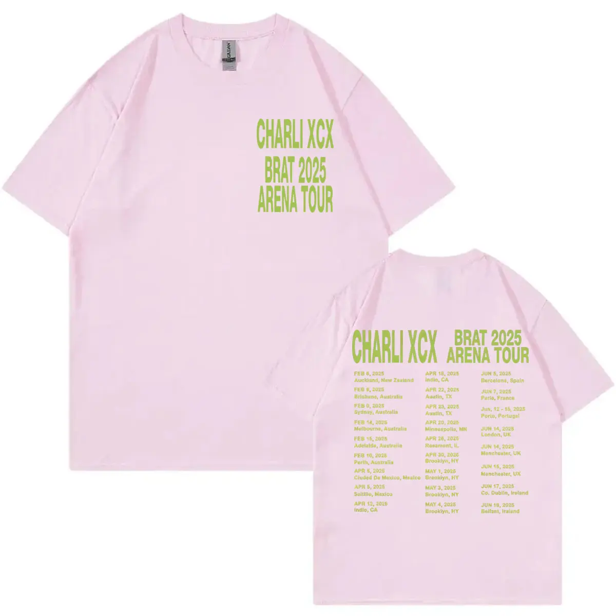 Charli Xcx Brat 2025 Tour T Shirt Men Women Clothing Fashion Hip Hop T-shirt Summer High Quality Cottono Short Sleeve T-shirts