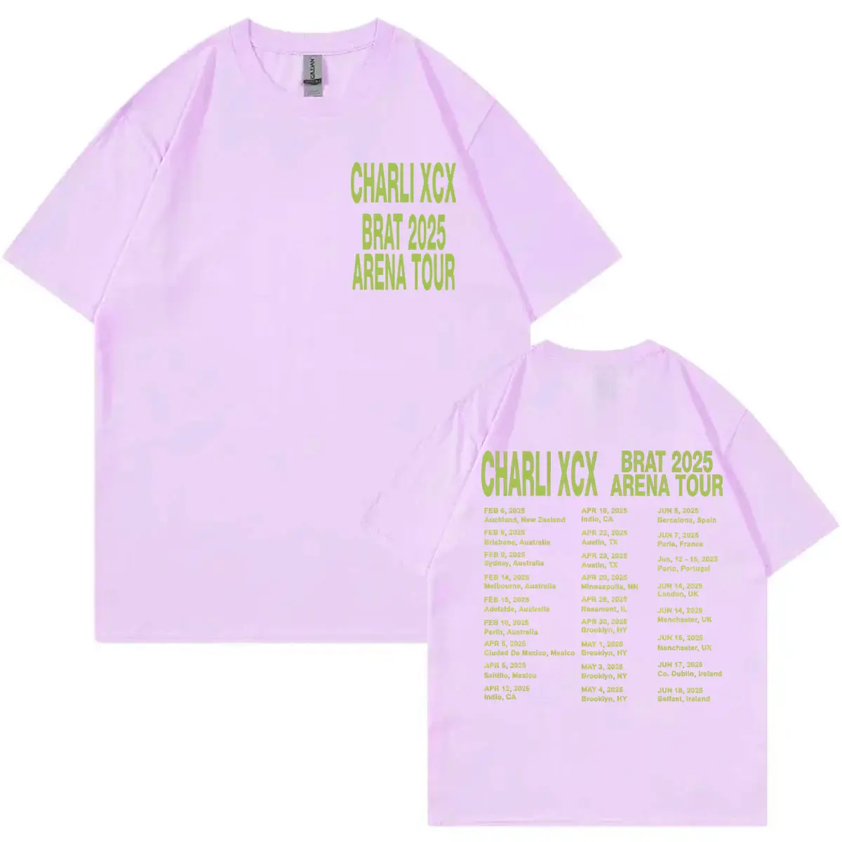 Charli Xcx Brat 2025 Tour T Shirt Men Women Clothing Fashion Hip Hop T-shirt Summer High Quality Cottono Short Sleeve T-shirts