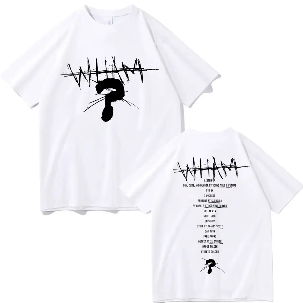 Rapper Lil Baby Wham Album Print T Shirt Fashion Hip Hop Short Sleeve T-shirt Men Women High Quality Cotton T-shirts Streetwear