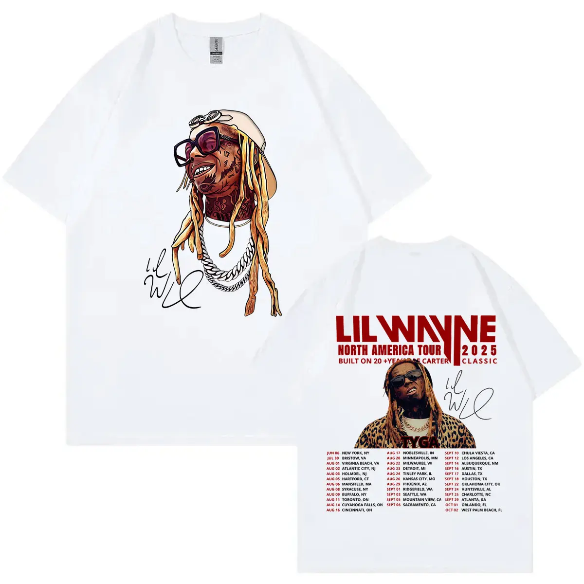 Rapper Lil Wayne Graphic T Shirts Tha Carter VI Tour 2025 Merch T-shirt Men Women Clothing Fashion Hip Hop Short Sleeve T-shirts