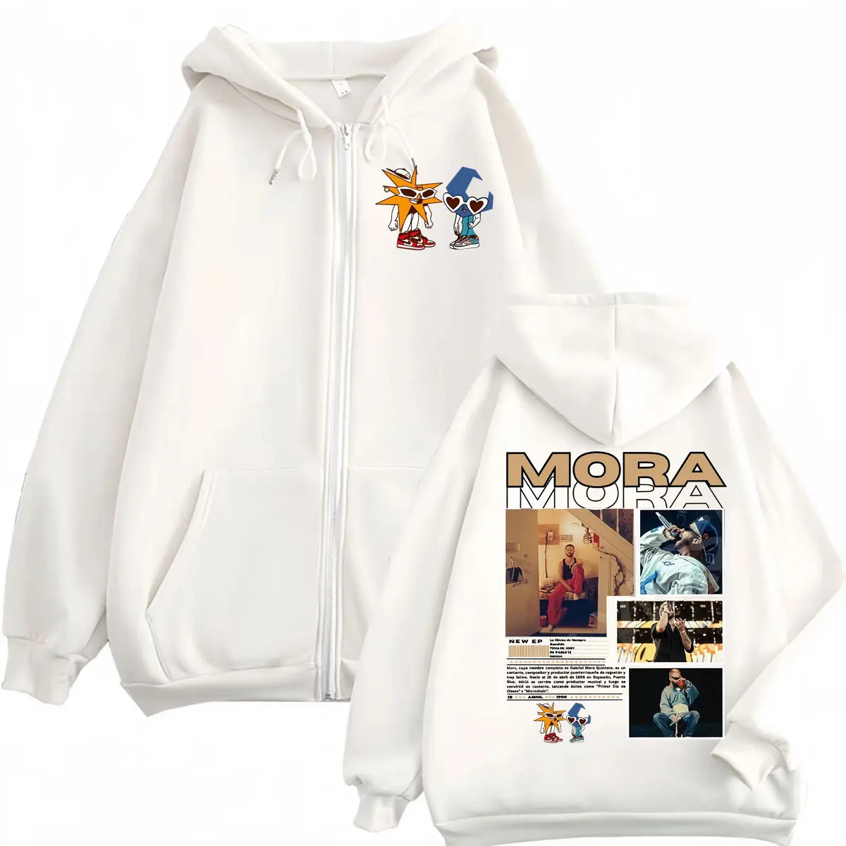 Mora Lo Mismo De Siempre 2025 New Album Merch Zipper Hoodie Fashion Hip Hop Zip Up Pullovers Men Women Casual Fleece Sweatshirts