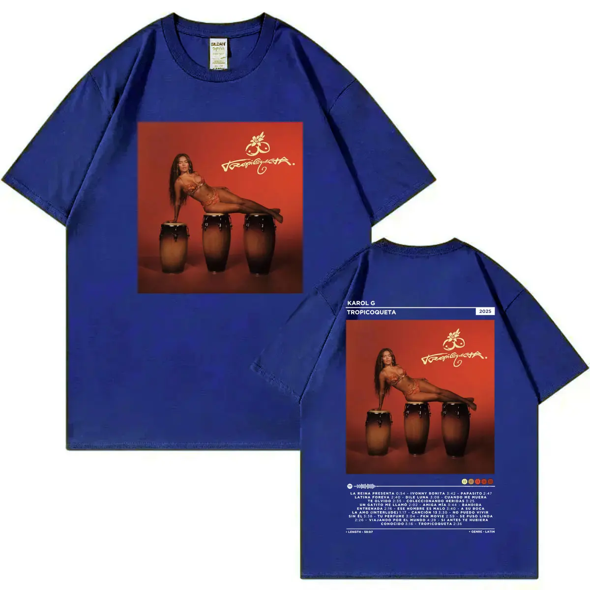 Singer Karol G Tropicoqueta 2025 New Album Poster Graphic T Shirts Fashion Pop Music T-shirts Men Women Oversized Cotton T-shirt