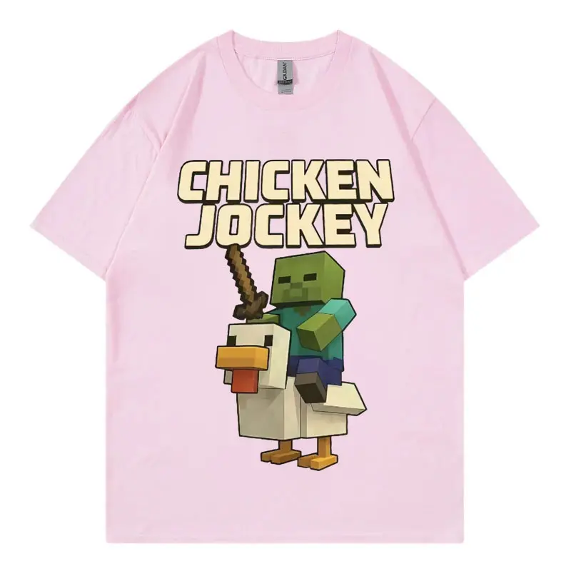 Chicken Jockey Game Cartoon Graphic T Shirt High Quality Fashion Short Sleeve T-shirt Men Women Casual Oversized Cotton T-shirts