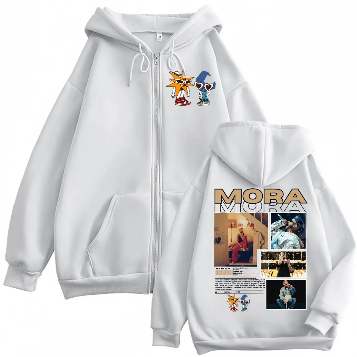 Mora Lo Mismo De Siempre 2025 New Album Merch Zipper Hoodie Fashion Hip Hop Zip Up Pullovers Men Women Casual Fleece Sweatshirts