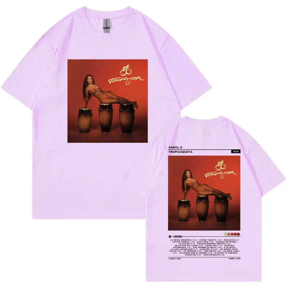 Singer Karol G Tropicoqueta 2025 New Album Poster Graphic T Shirts Fashion Pop Music T-shirts Men Women Oversized Cotton T-shirt