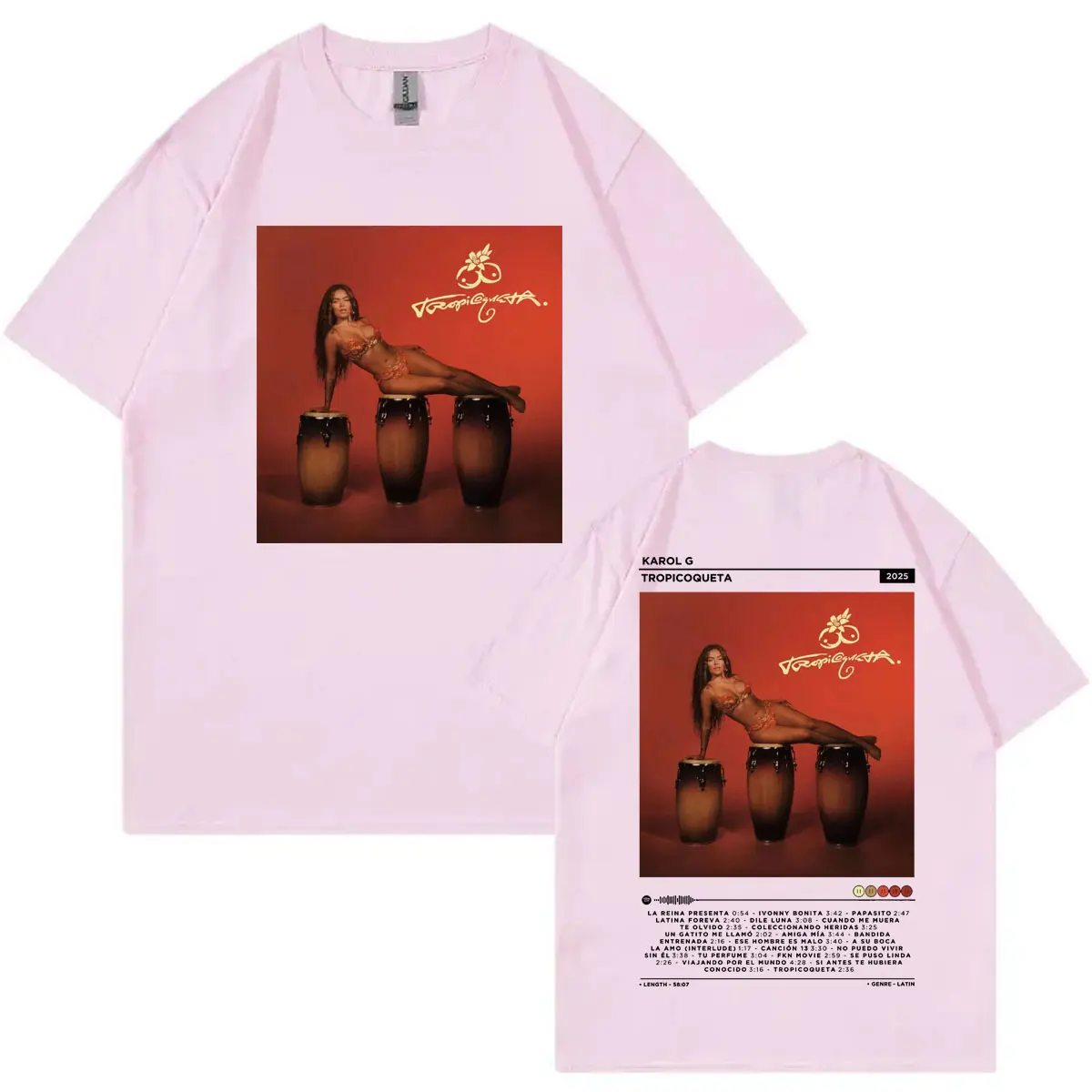 Singer Karol G Tropicoqueta 2025 New Album Poster Graphic T Shirts Fashion Pop Music T-shirts Men Women Oversized Cotton T-shirt