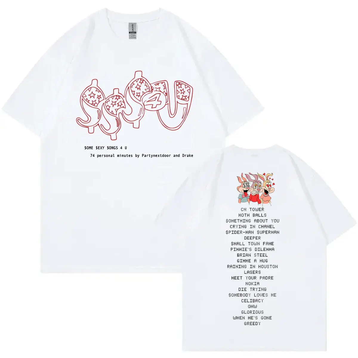 Rapper PARTYNEXTDOOR & Drake Some Sexy Songs 4 U SSS4U Album Graphic T Shirts Men's Women's Fashion Hip Hop Short Sleeve T-shirt