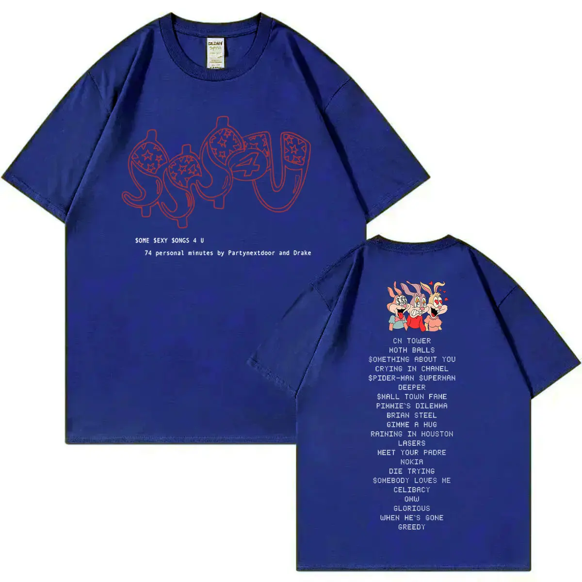 Rapper PARTYNEXTDOOR & Drake Some Sexy Songs 4 U SSS4U Album Graphic T Shirts Men's Women's Fashion Hip Hop Short Sleeve T-shirt