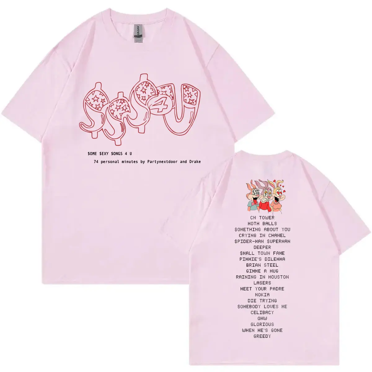 Rapper PARTYNEXTDOOR & Drake Some Sexy Songs 4 U SSS4U Album Graphic T Shirts Men's Women's Fashion Hip Hop Short Sleeve T-shirt