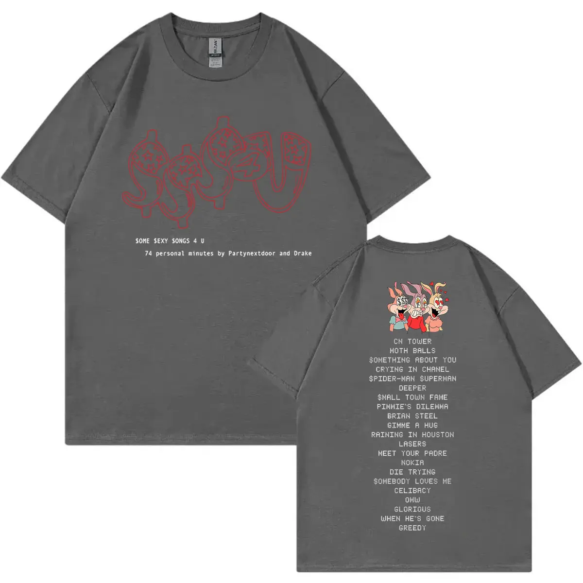 Rapper PARTYNEXTDOOR & Drake Some Sexy Songs 4 U SSS4U Album Graphic T Shirts Men's Women's Fashion Hip Hop Short Sleeve T-shirt