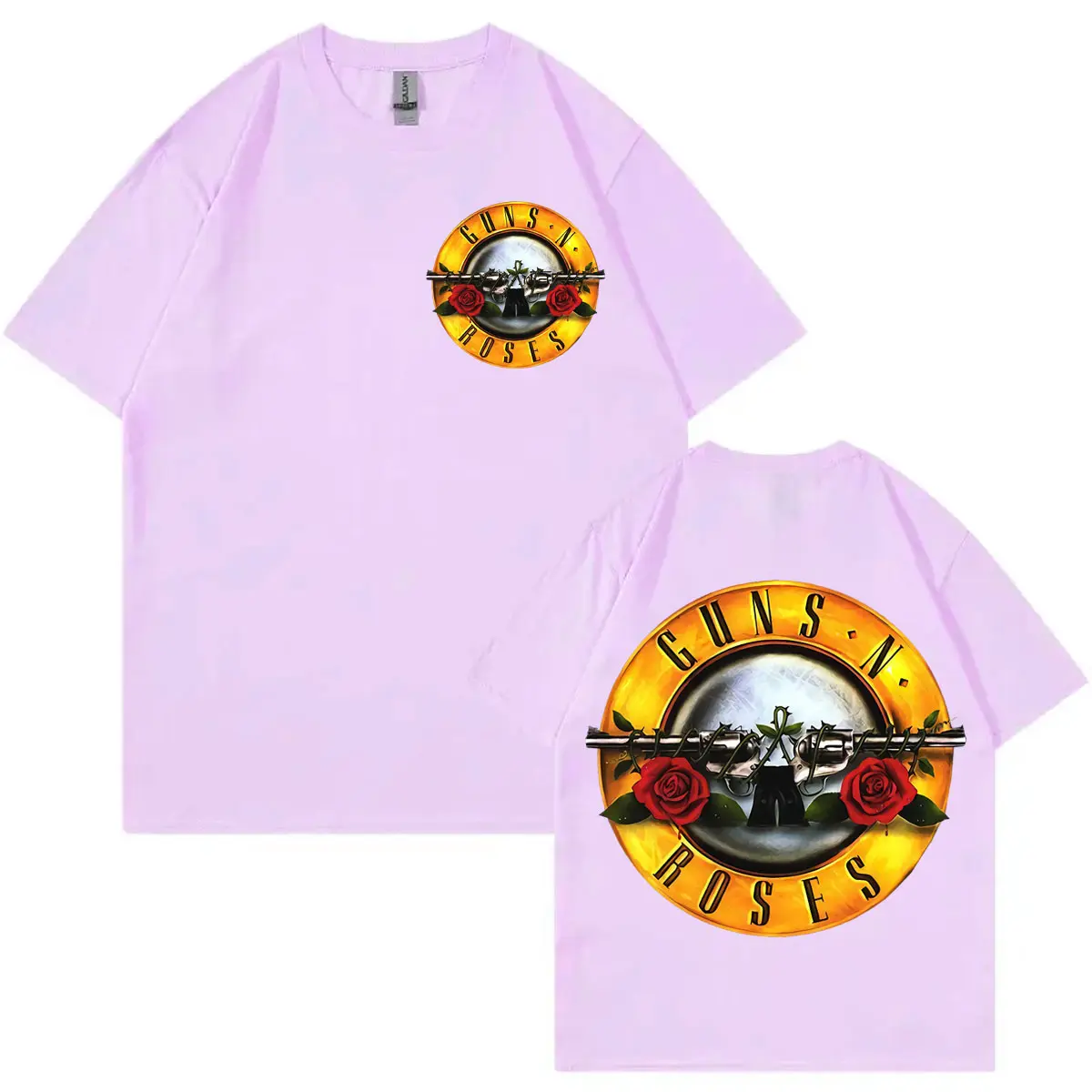 Rock Band Guns N Roses Music Album Double Sided Graphic T Shirts Men Women Clothing Fashion Y2k T-shirt Summer Cotton T-shirts