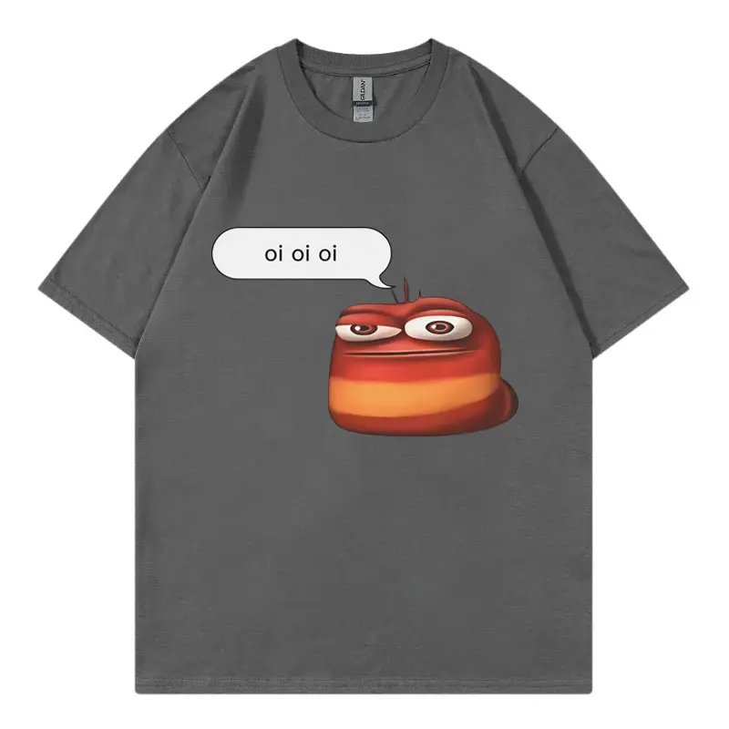 Oi Oi Oi Red Larva Funny Meme T-shirt High Quality Fashion Short Sleeve T Shirts Men Women Clothing Oversized Cotton T-shirts