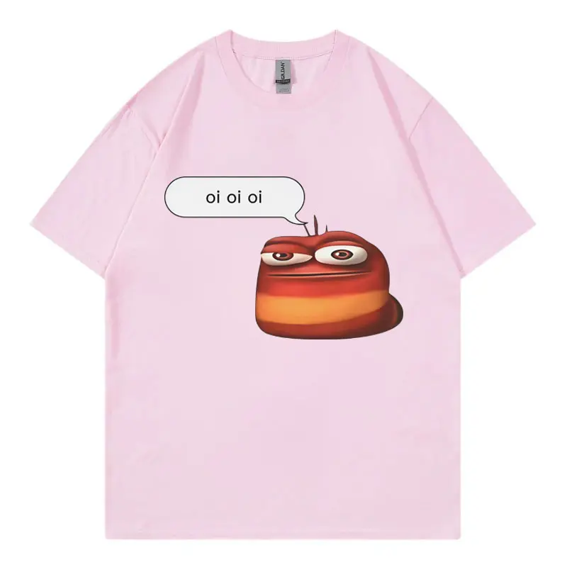 Oi Oi Oi Red Larva Funny Meme T-shirt High Quality Fashion Short Sleeve T Shirts Men Women Clothing Oversized Cotton T-shirts