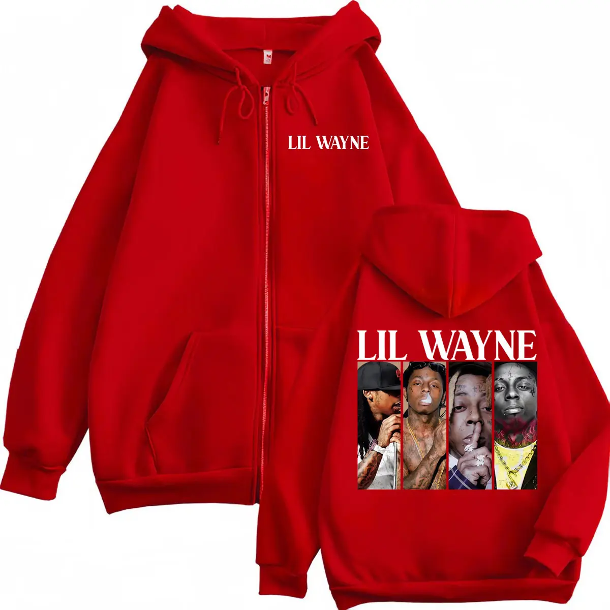 Rapper Lil Wayne Graphic Zipper Hoodies Men's Women's Fashion Hip Hop Zip Up Sweatshirts High Quality Fleece Oversized Pullovers