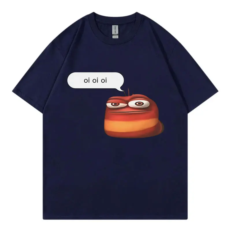 Oi Oi Oi Red Larva Funny Meme T-shirt High Quality Fashion Short Sleeve T Shirts Men Women Clothing Oversized Cotton T-shirts