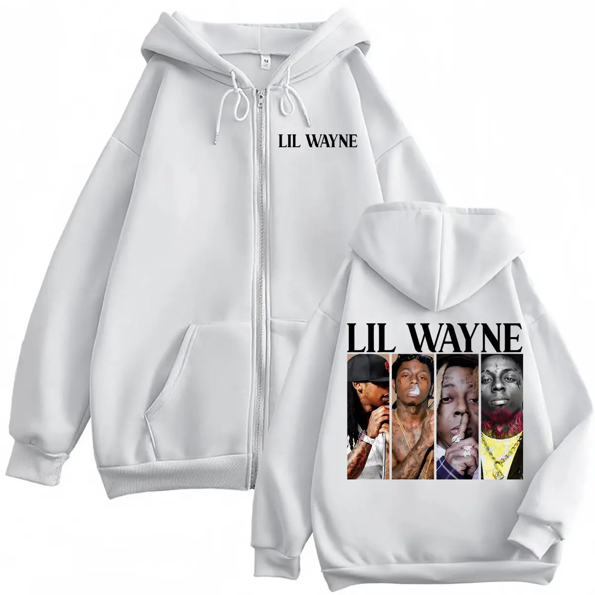 Rapper Lil Wayne Graphic Zipper Hoodies Men's Women's Fashion Hip Hop Zip Up Sweatshirts High Quality Fleece Oversized Pullovers