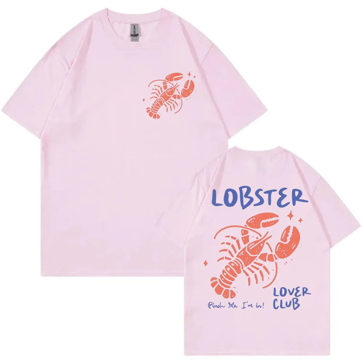 Lobster Lover Club T-shirt Funny Summer Beach Short Sleeve T Shirt Men's Women's Fashion Casual Oversized T-shirts Streetwear