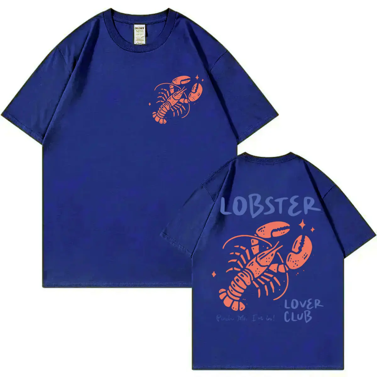 Lobster Lover Club T-shirt Funny Summer Beach Short Sleeve T Shirt Men's Women's Fashion Casual Oversized T-shirts Streetwear