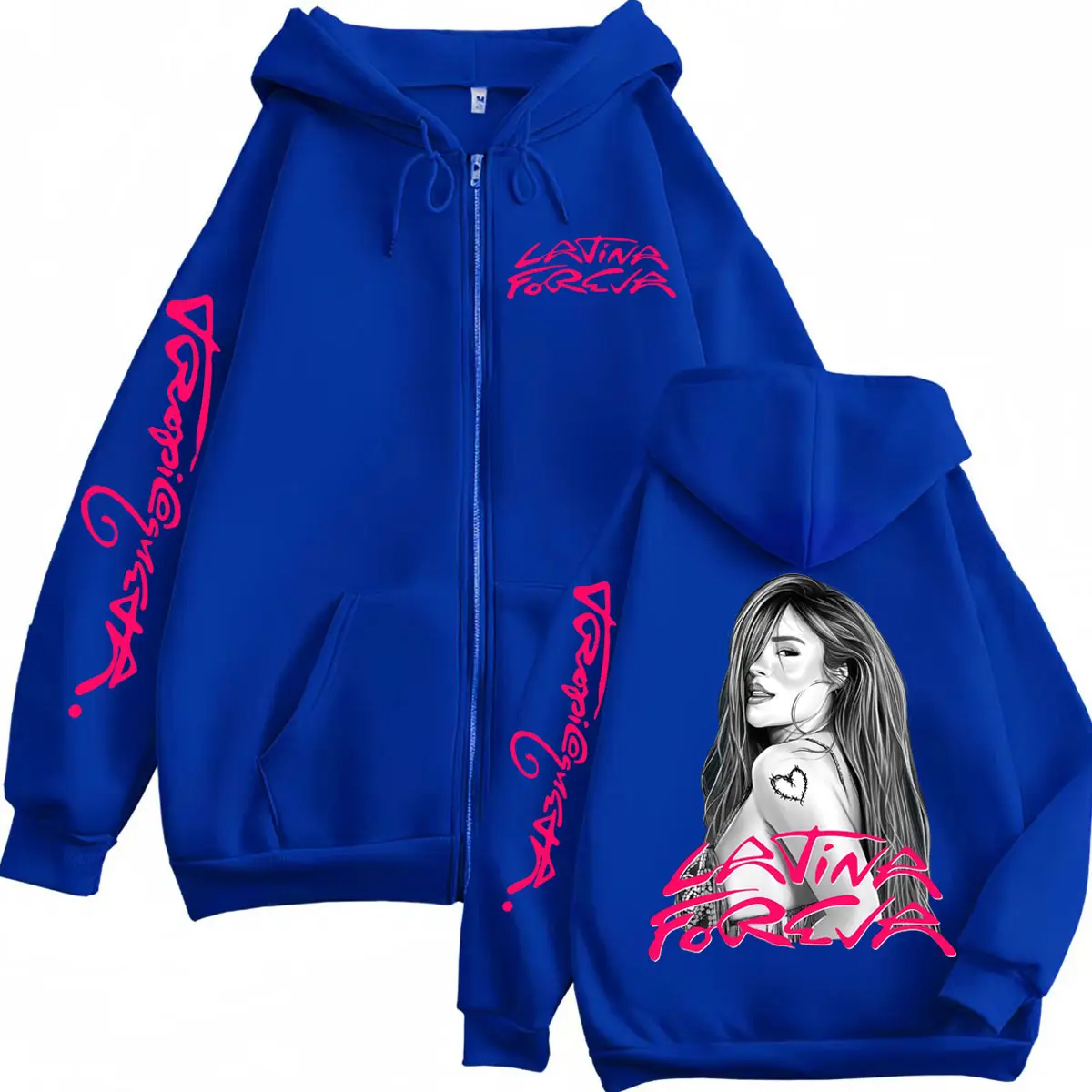 Karol G Tropicoqueta Latina Foreva Merch Zipper Hoodies Fashion Aesthetic Zip Up Sweatshirts Men Women Y2k Oversized Pullovers