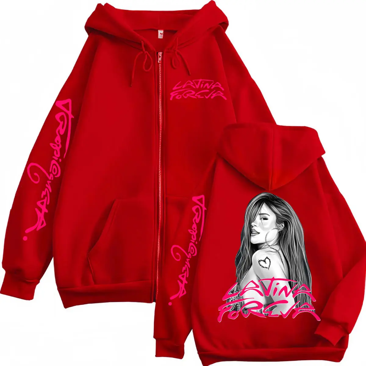 Karol G Tropicoqueta Latina Foreva Merch Zipper Hoodies Fashion Aesthetic Zip Up Sweatshirts Men Women Y2k Oversized Pullovers