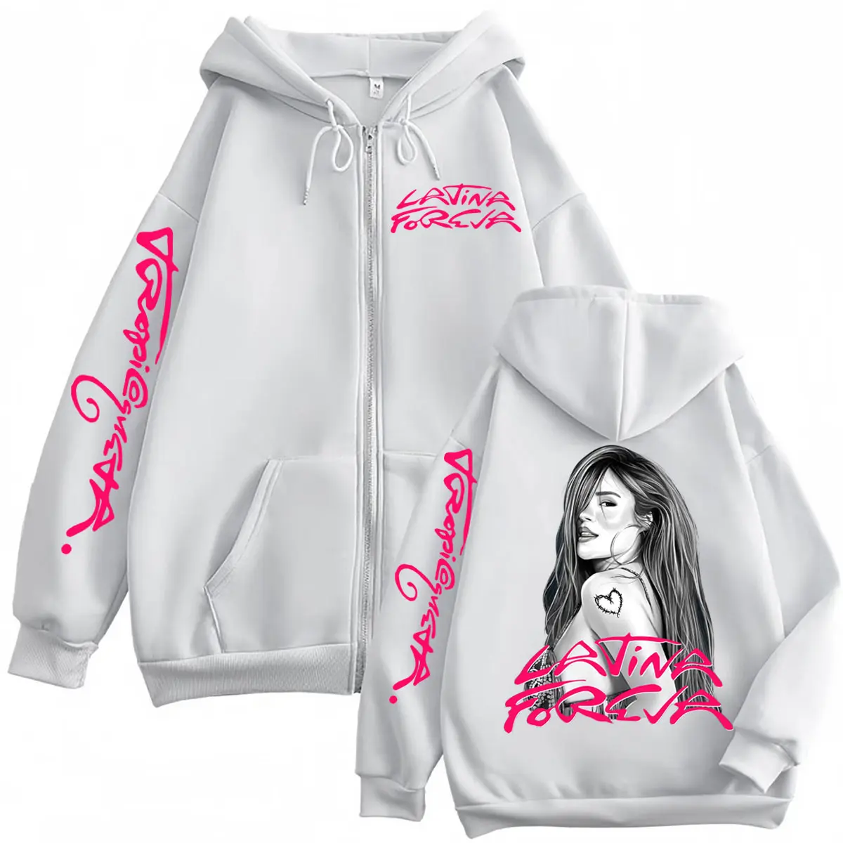 Karol G Tropicoqueta Latina Foreva Merch Zipper Hoodies Fashion Aesthetic Zip Up Sweatshirts Men Women Y2k Oversized Pullovers