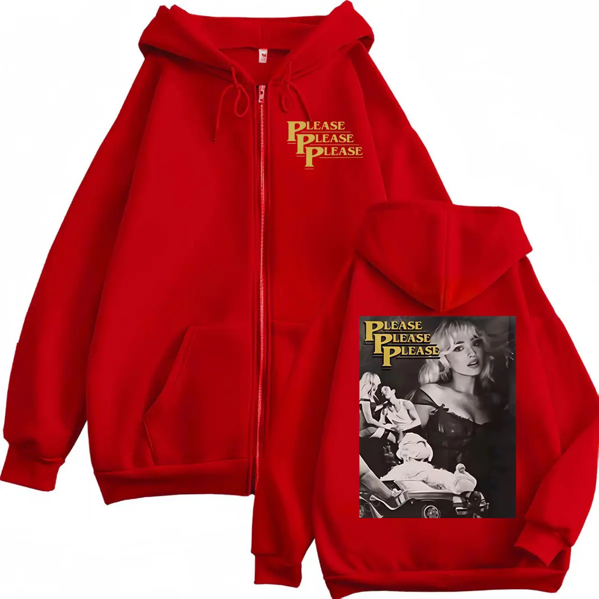 Sabrina Carpenter Tour 2025 Zipper Hoodie Men Women Fashion Vintage Hooded Sweatshirts High Quality Fleece Oversized Pullovers