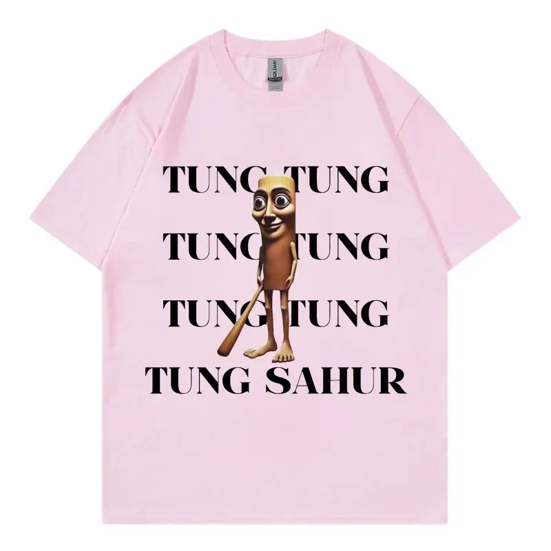 Tung Tung Tung Sahur T-Shirt Italian Brainrot Meme Funny T Shirt High Quality Fashion Short Sleeve T-Shirts Unisex Streetwear