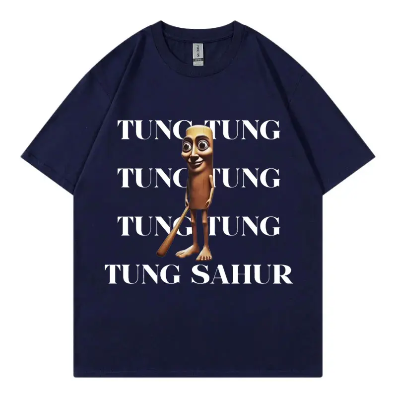 Tung Tung Tung Sahur T-Shirt Italian Brainrot Meme Funny T Shirt High Quality Fashion Short Sleeve T-Shirts Unisex Streetwear
