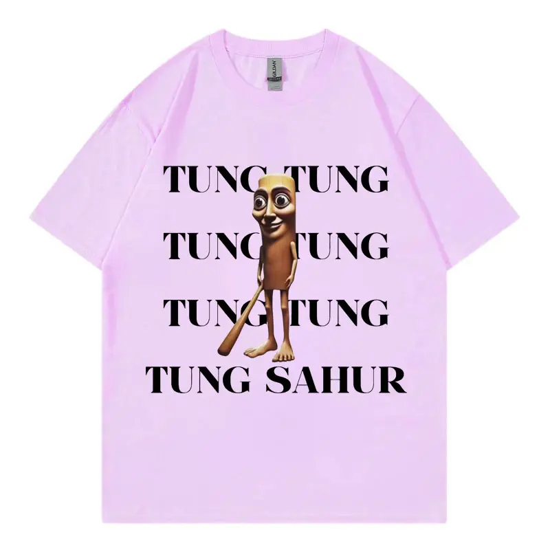 Tung Tung Tung Sahur T-Shirt Italian Brainrot Meme Funny T Shirt High Quality Fashion Short Sleeve T-Shirts Unisex Streetwear