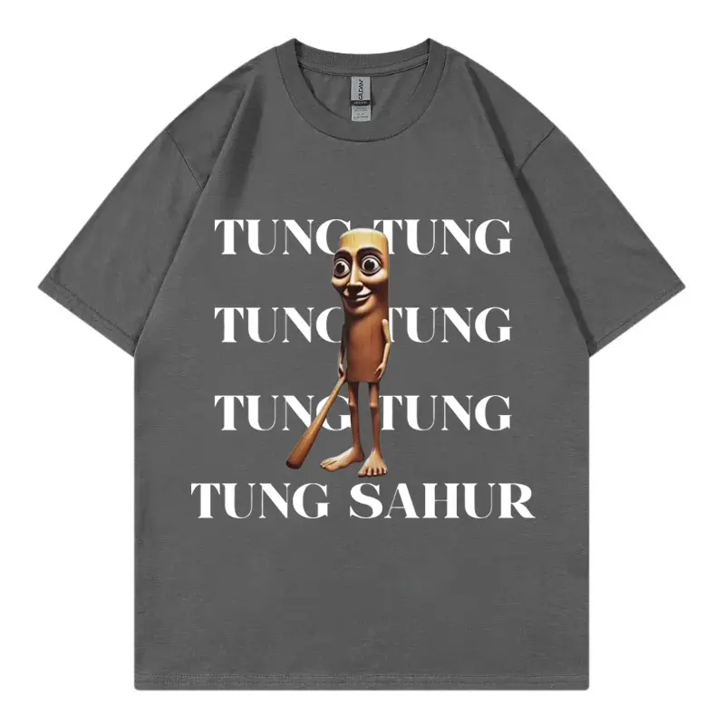 Tung Tung Tung Sahur T-Shirt Italian Brainrot Meme Funny T Shirt High Quality Fashion Short Sleeve T-Shirts Unisex Streetwear