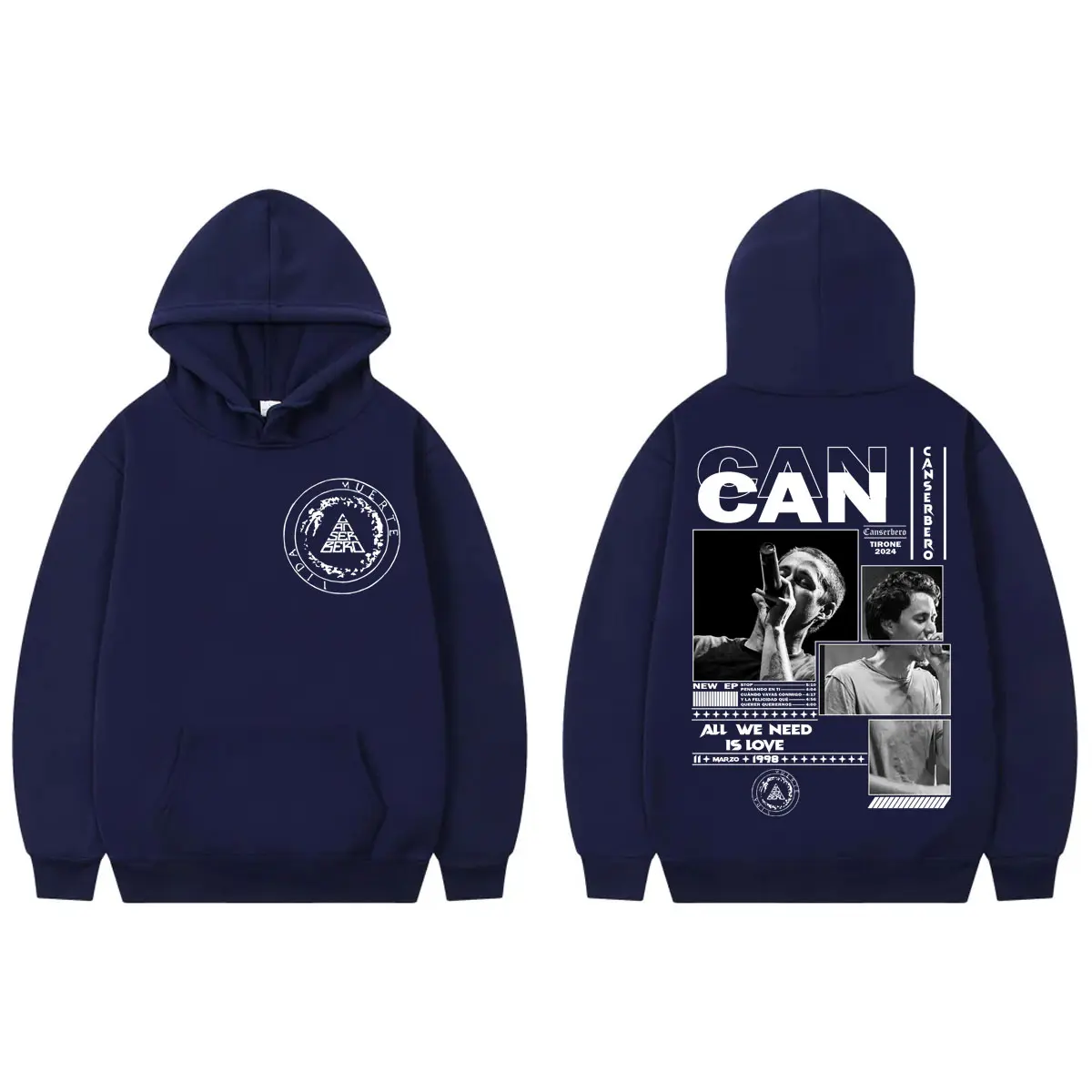 Rapper Canserbero All We Need Is Love Merch Hoodie Hip Hop Vintage Hooded Sweatshirts Men's Women Casual Fashion Loose Pullovers
