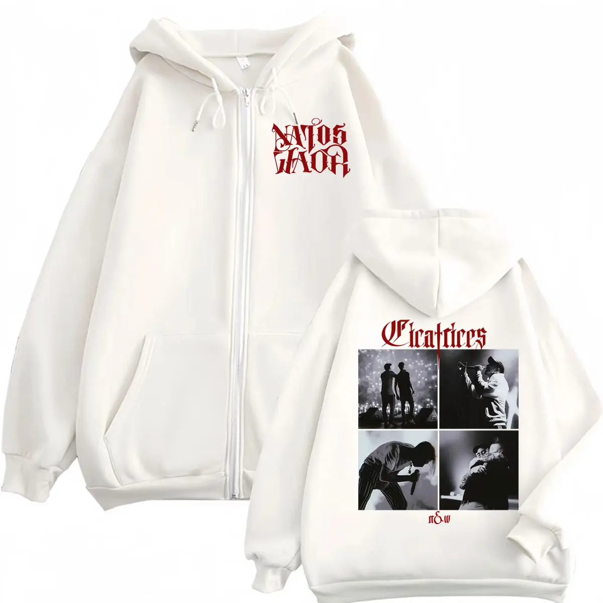 Rap Duo Natos Y Waor Merch Zipper Hoodies Men's Women's Hip Hop Vintage Zip Up Pullovers Fashion Casual Oversized Sweatshirts