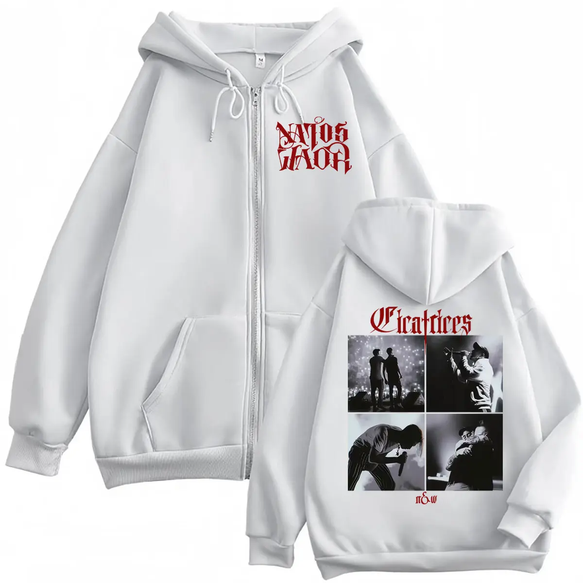 Rap Duo Natos Y Waor Merch Zipper Hoodies Men's Women's Hip Hop Vintage Zip Up Pullovers Fashion Casual Oversized Sweatshirts