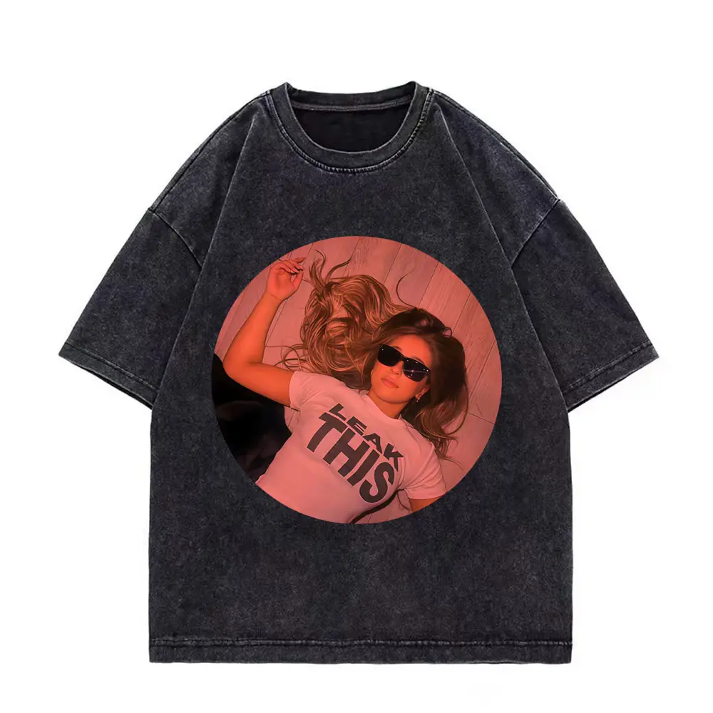 Singer Tate McRae Graphic T Shirts High Quality Vintage Washed T-shirt Men Women Casual Cotton Short Sleeve T-shirts Streetwear