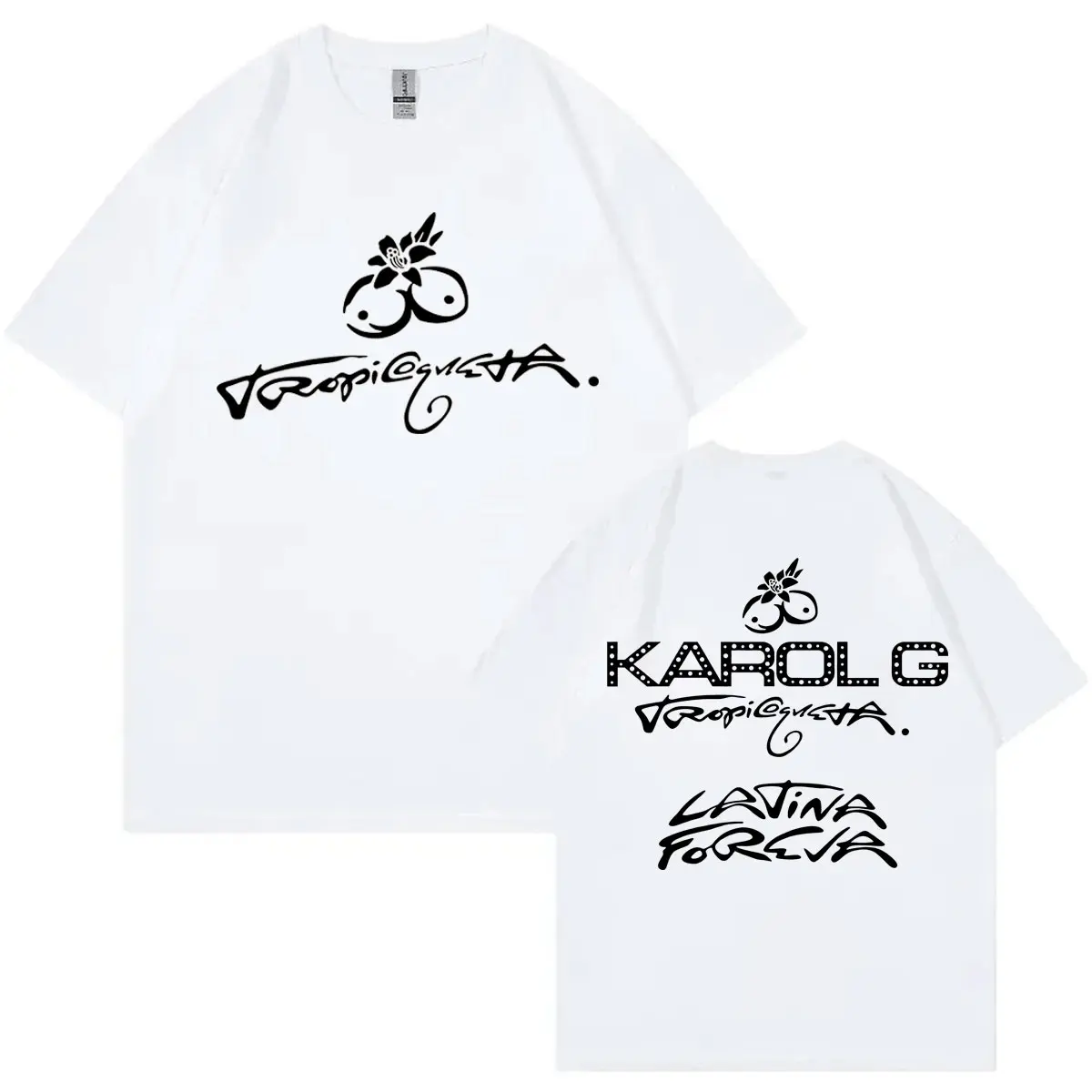Singer Karol G 2025 New Album Tropicoqueta Print T Shirt Fashion Hip Hop Short Sleeve T-shirt Men Women Casual Cotton T-shirts