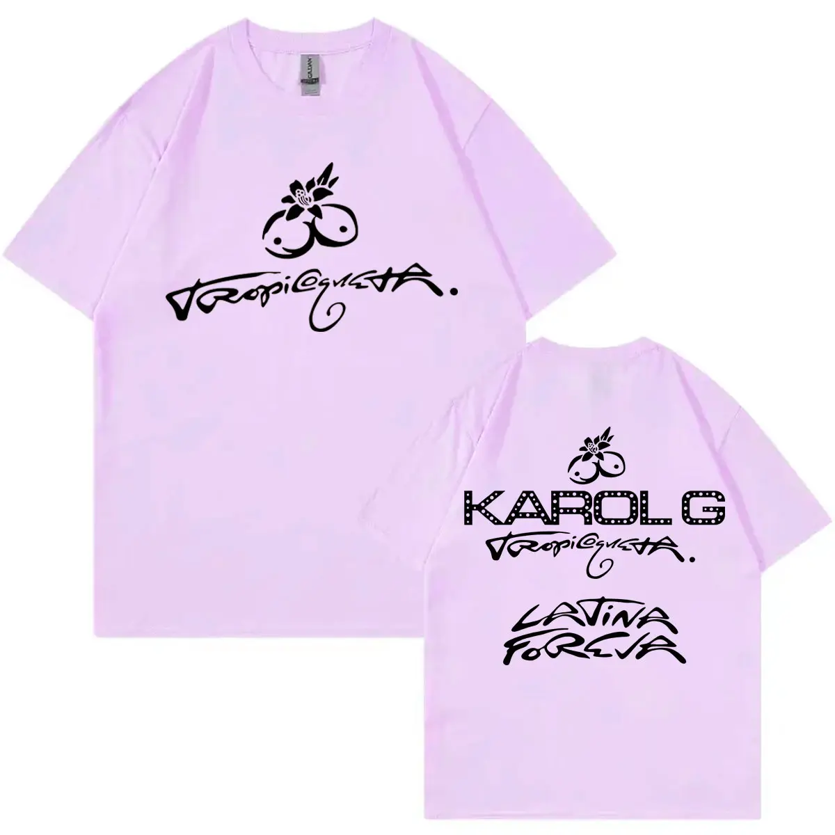 Singer Karol G 2025 New Album Tropicoqueta Print T Shirt Fashion Hip Hop Short Sleeve T-shirt Men Women Casual Cotton T-shirts