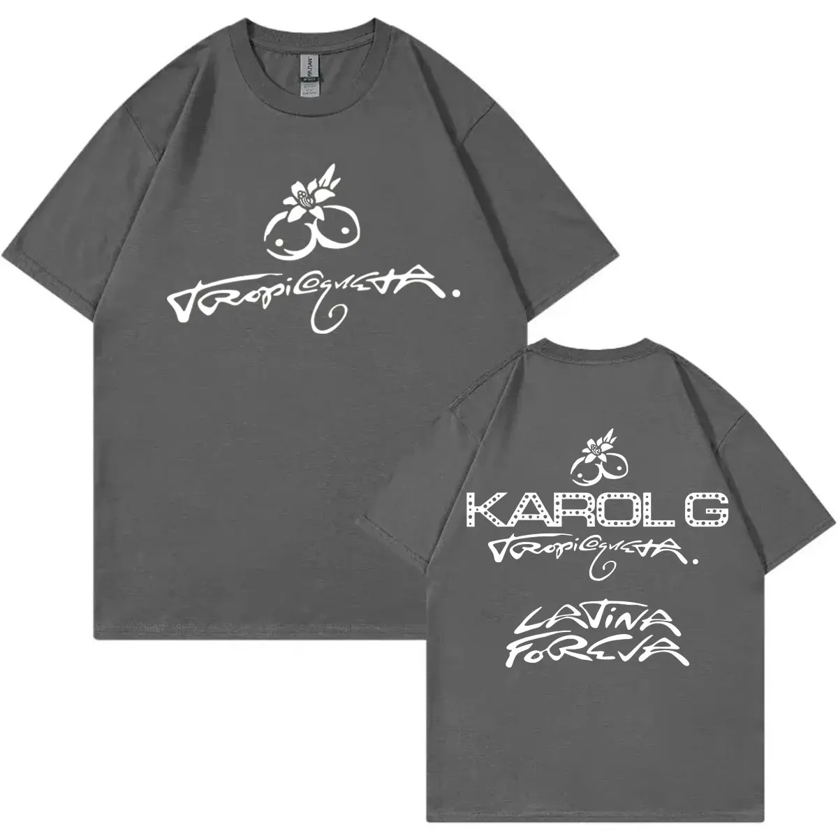 Singer Karol G 2025 New Album Tropicoqueta Print T Shirt Fashion Hip Hop Short Sleeve T-shirt Men Women Casual Cotton T-shirts