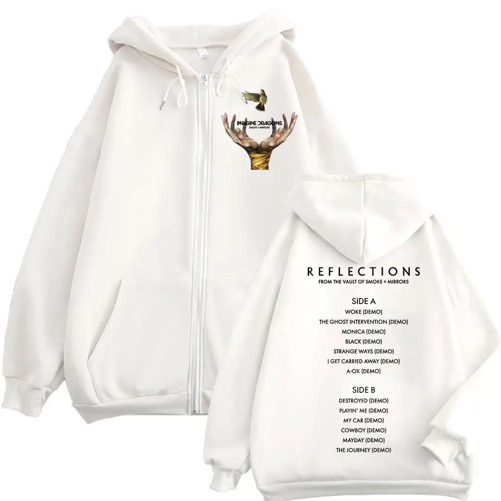 Imagine Dragons Reflections From The Vault of Smoke + Mirrors Album Zipper Hoodies Men Women Rock Fashion Retro Zip Up Pullovers