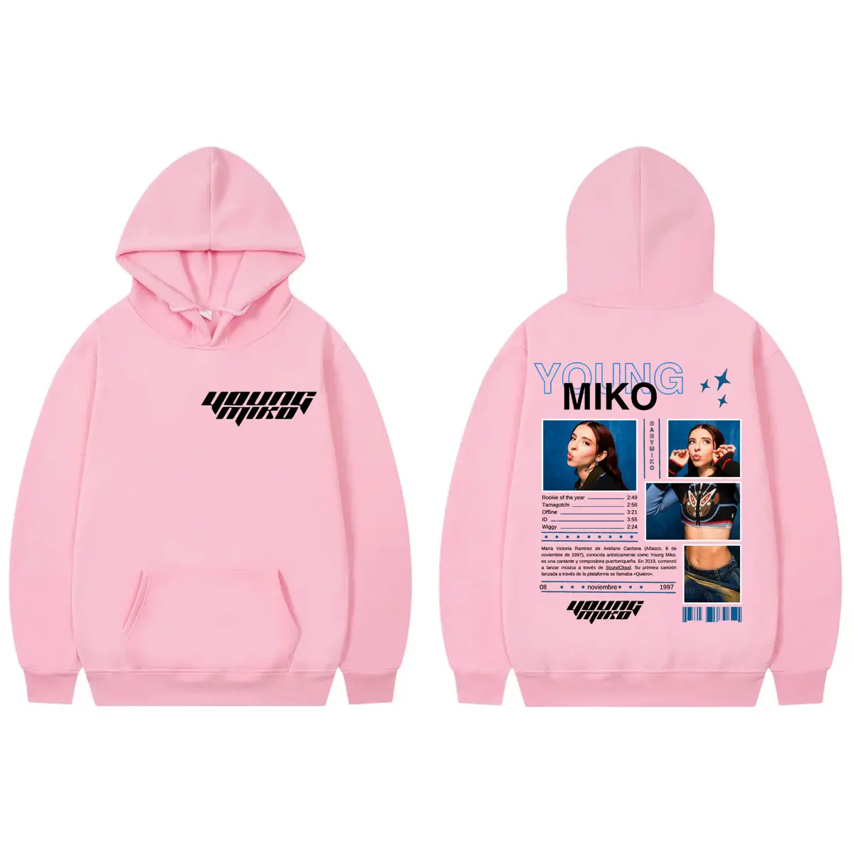 Rapper Young Miko Graphic Hoodie Hip Hop Vintage Hooded Sweatshirts Men's Women Fashion Aesthetic Oversized Pullovers Streetwear