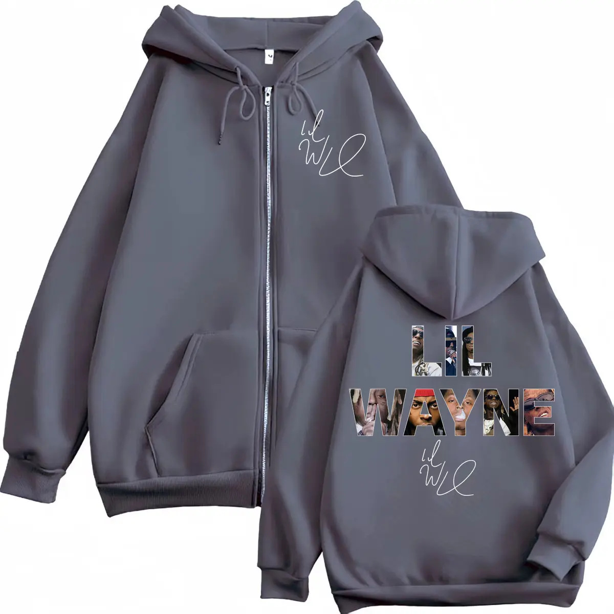 Rapper Lil Wayne Merch Zipper Hoodie Men Women Clothing Fashion Hip Hop Zip Up Pullovers High Quality Fleece Hooded Sweatshirts