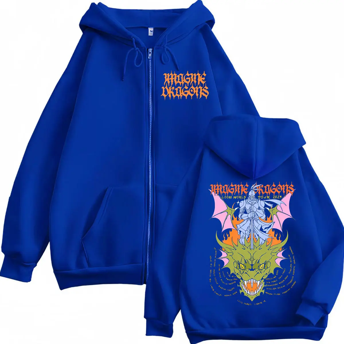Imagine Dragons Loom World Tour 2025 Zipper Hoodie Men Women Clothing Punk Rock Zip Up Pullovers Fashion Y2k Oversized Pullovers